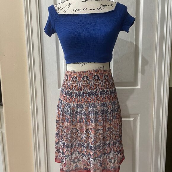 MAX STUDIO SKIRT RUFFLE ASYMMETRICAL BOHO SKIRT SIZE MEDIUM - Picture 12 of 16